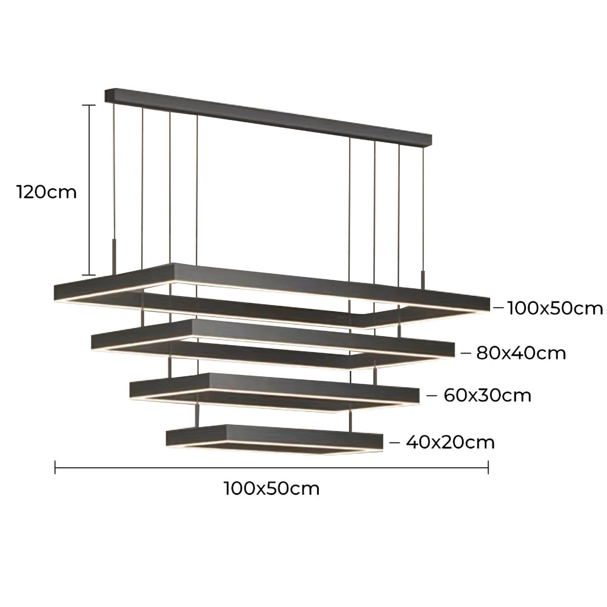 Thistle Beam Acrylic Linear Chandelier — gallery image 22