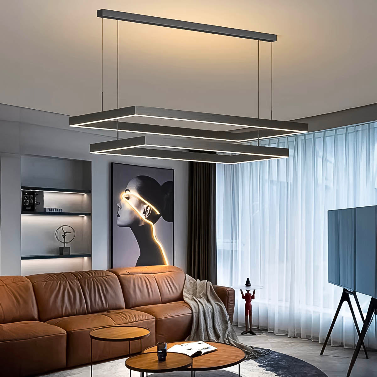 Thistle Beam Acrylic Linear Chandelier — gallery image 6