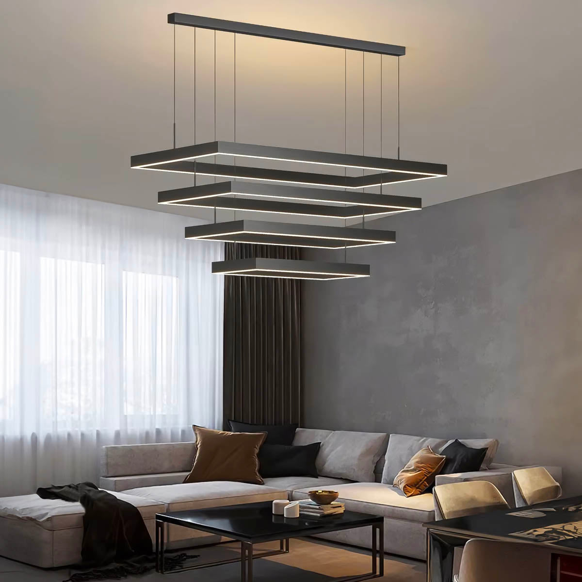Thistle Beam Acrylic Linear Chandelier — gallery image 3