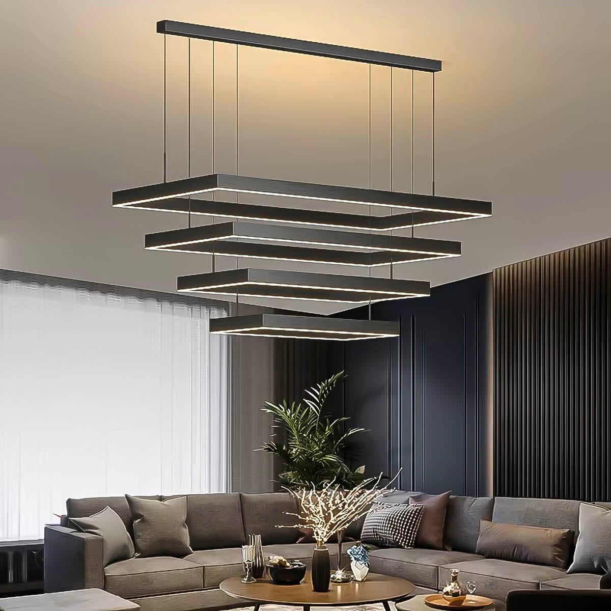 Thistle Beam Acrylic Linear Chandelier — gallery image 2