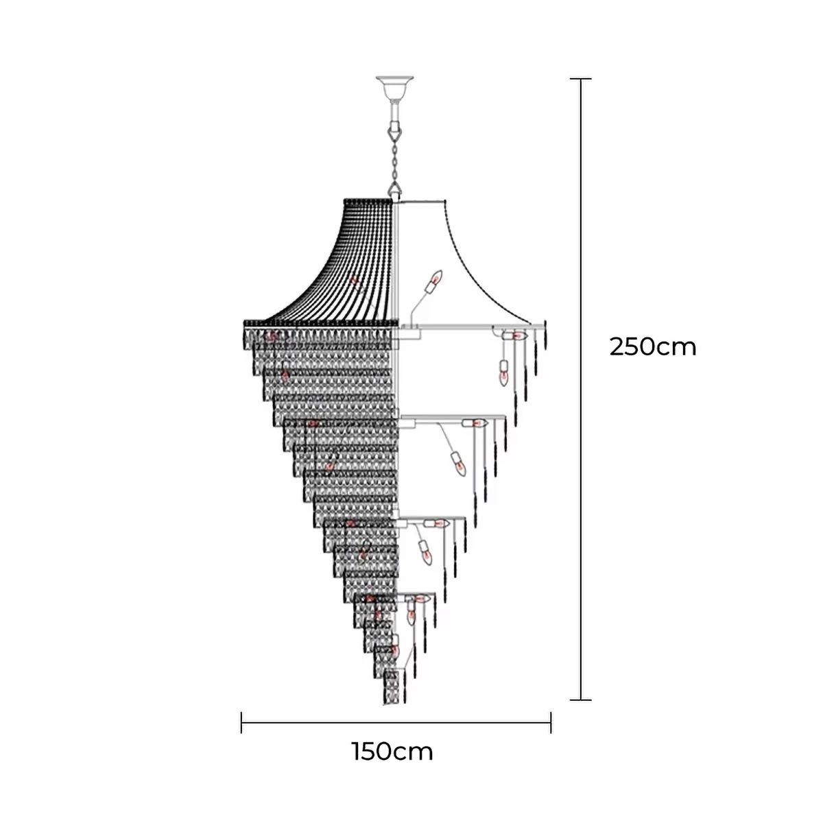 Haddon Beam Crystal Chandelier — gallery image 16