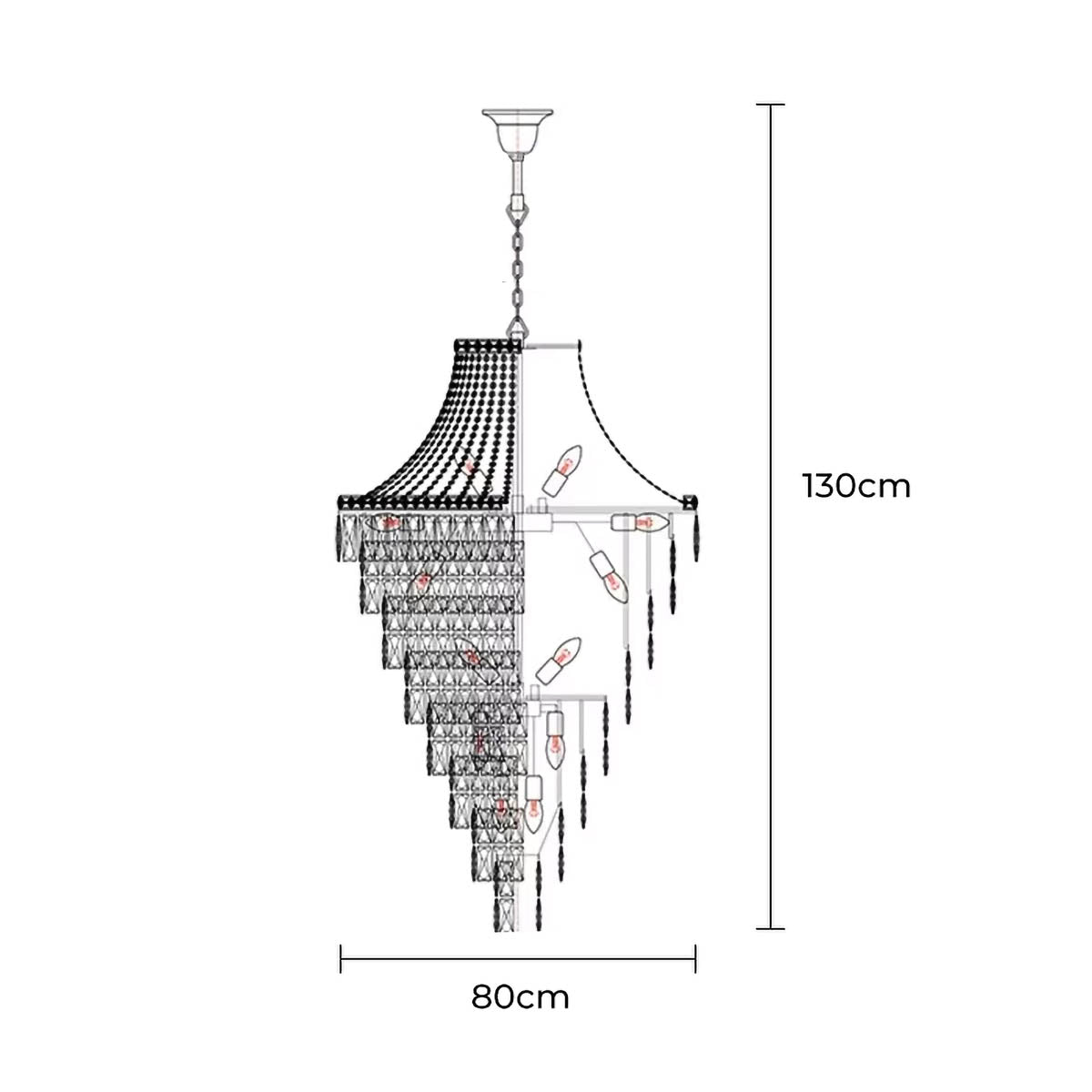 Haddon Beam Crystal Chandelier — gallery image 13