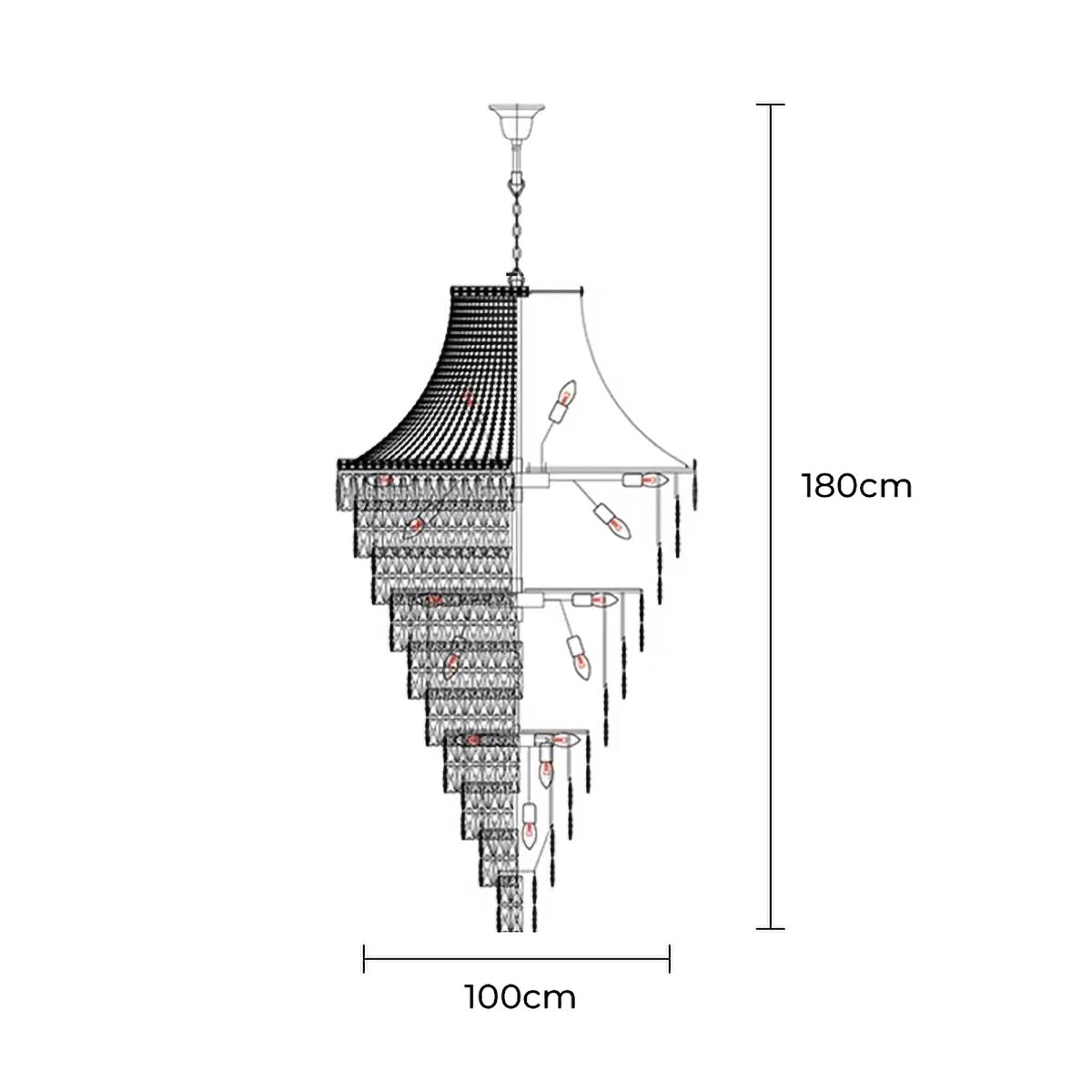 Haddon Beam Crystal Chandelier — gallery image 14