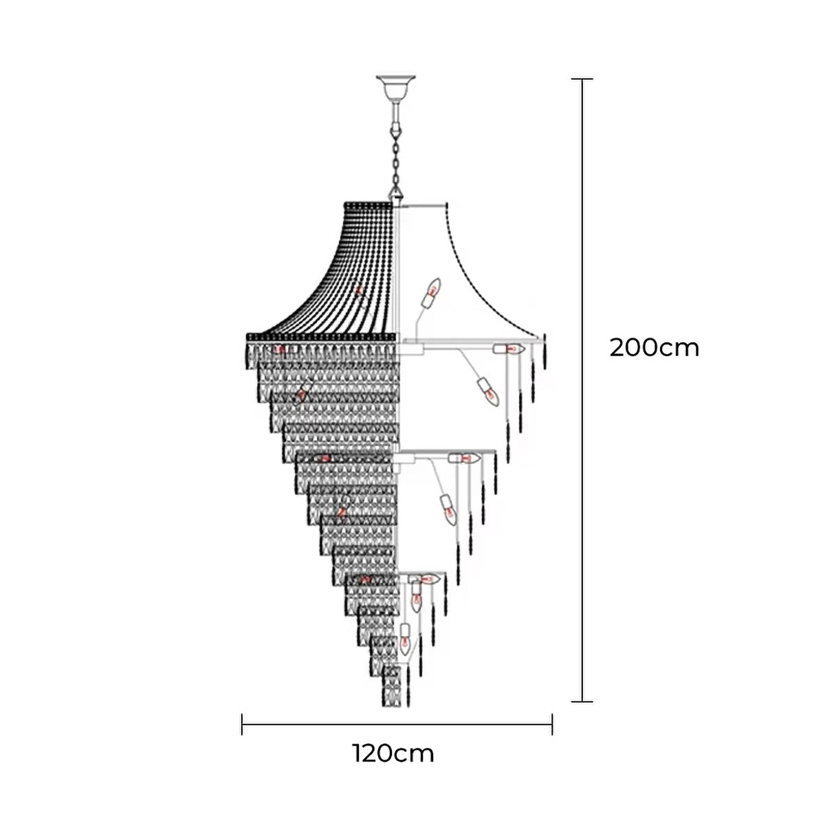 Haddon Beam Crystal Chandelier — gallery image 15