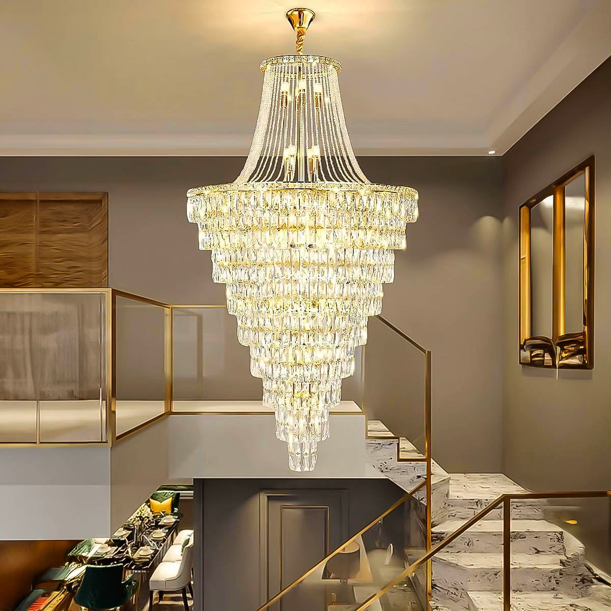Haddon Beam Crystal Chandelier — gallery image 2