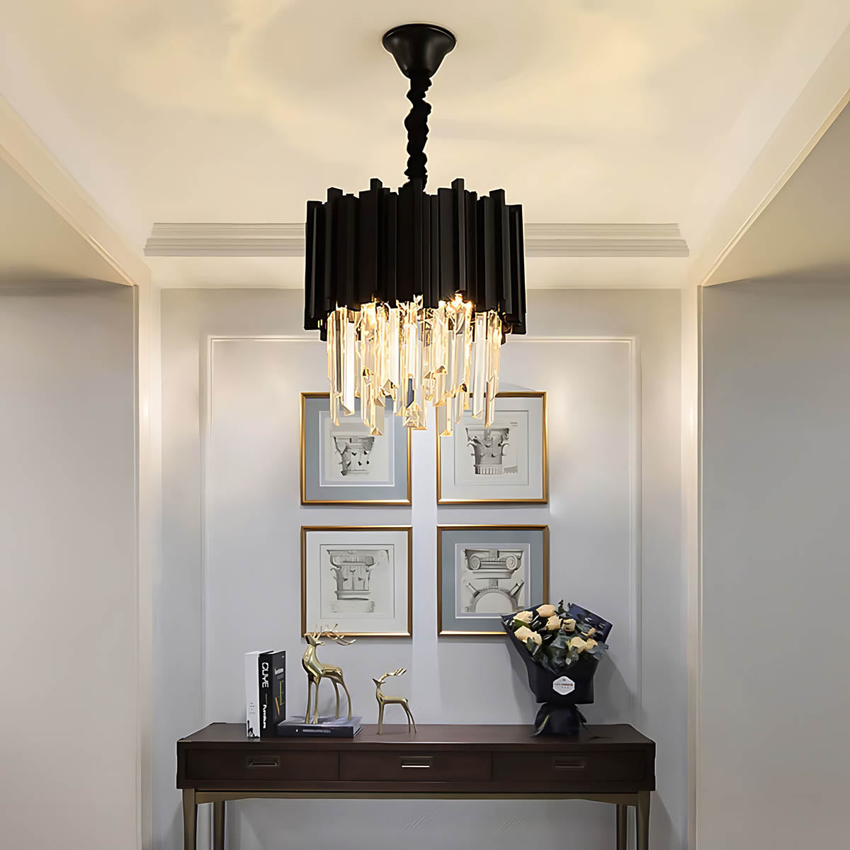 Chestnut Beam Crystal Chandelier — gallery image 5