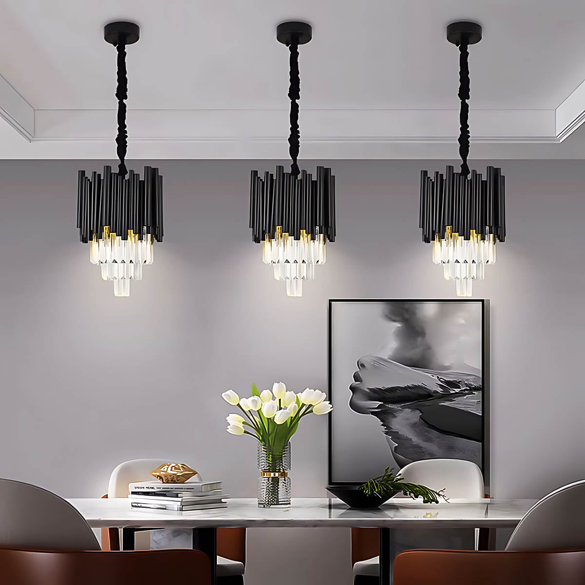 Chestnut Beam Crystal Chandelier — gallery image 9