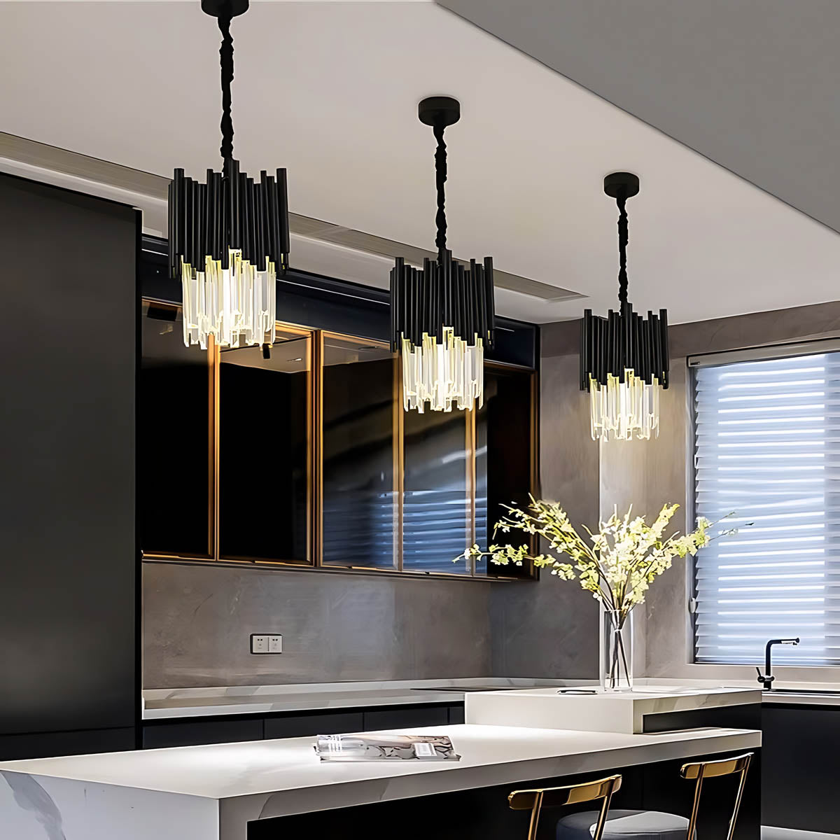 Chestnut Beam Crystal Chandelier — gallery image 3