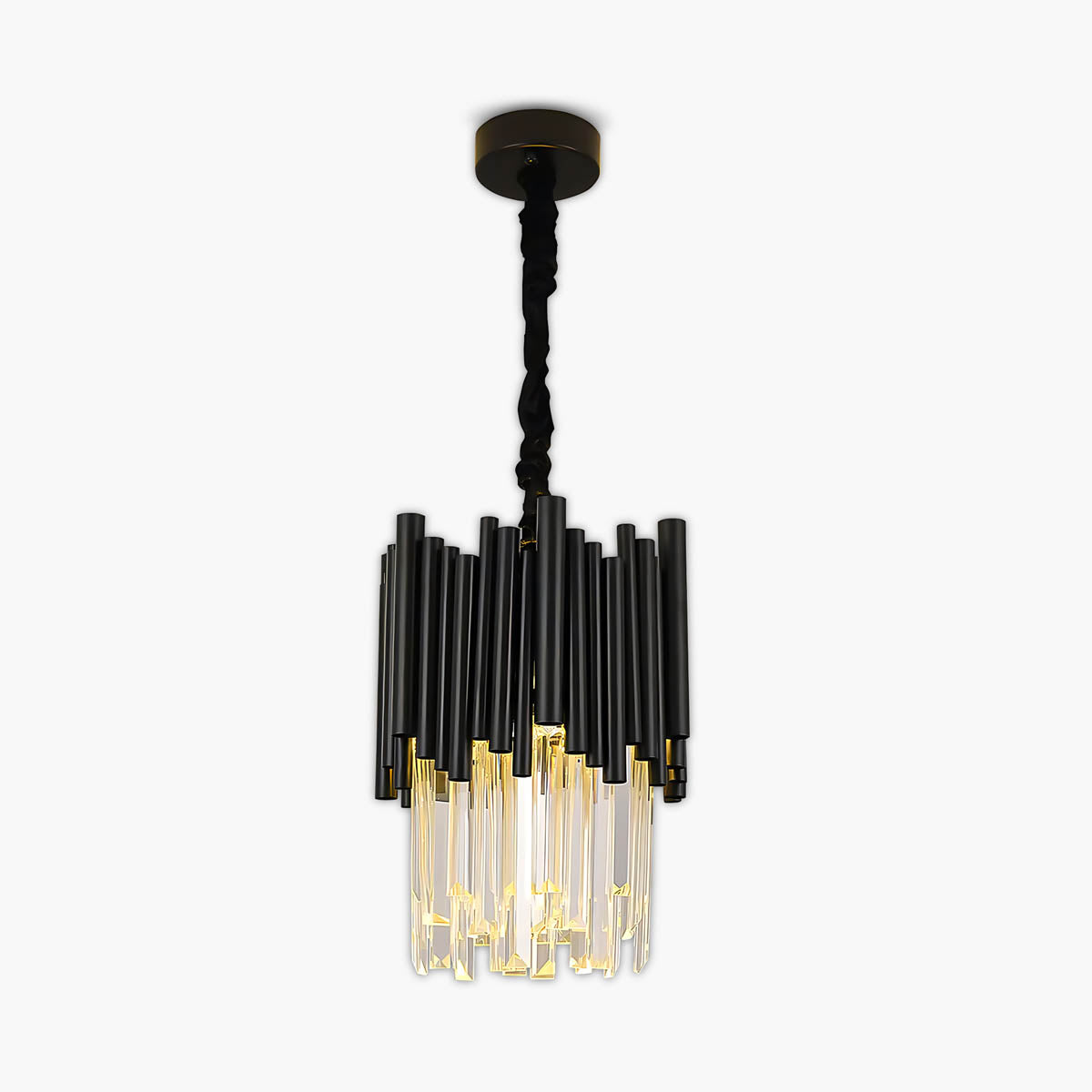Chestnut Beam Crystal Chandelier — gallery image 1