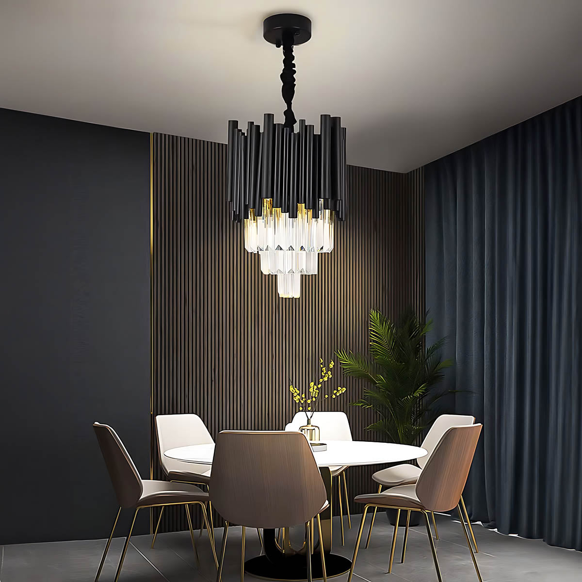 Chestnut Beam Crystal Chandelier — gallery image 2