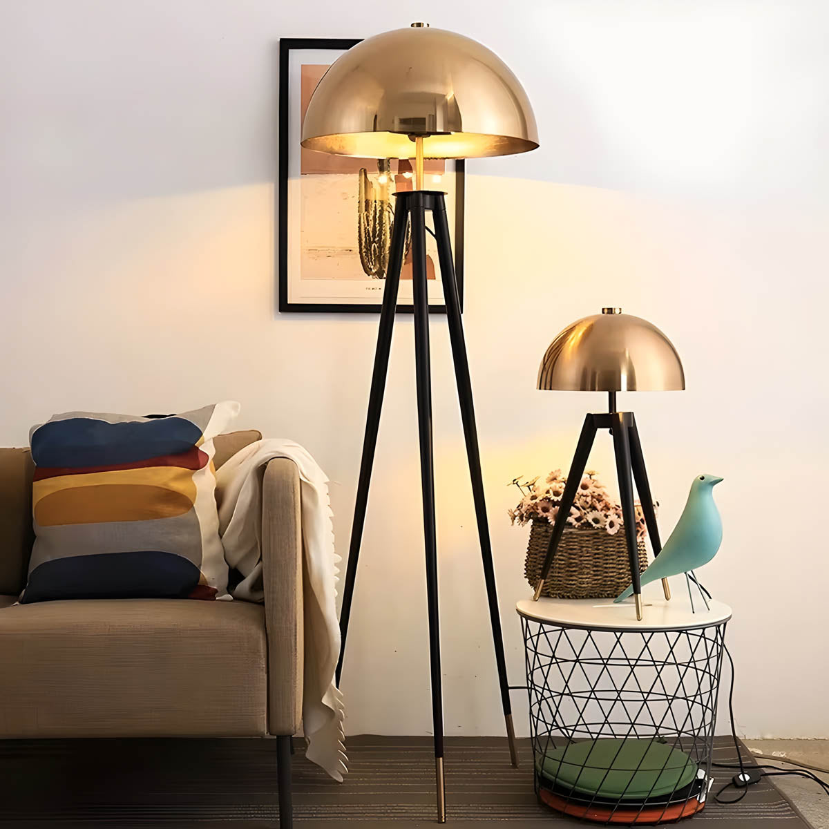 Hawick Beam Stainless Steel Dome Floor Lamp — gallery image 2