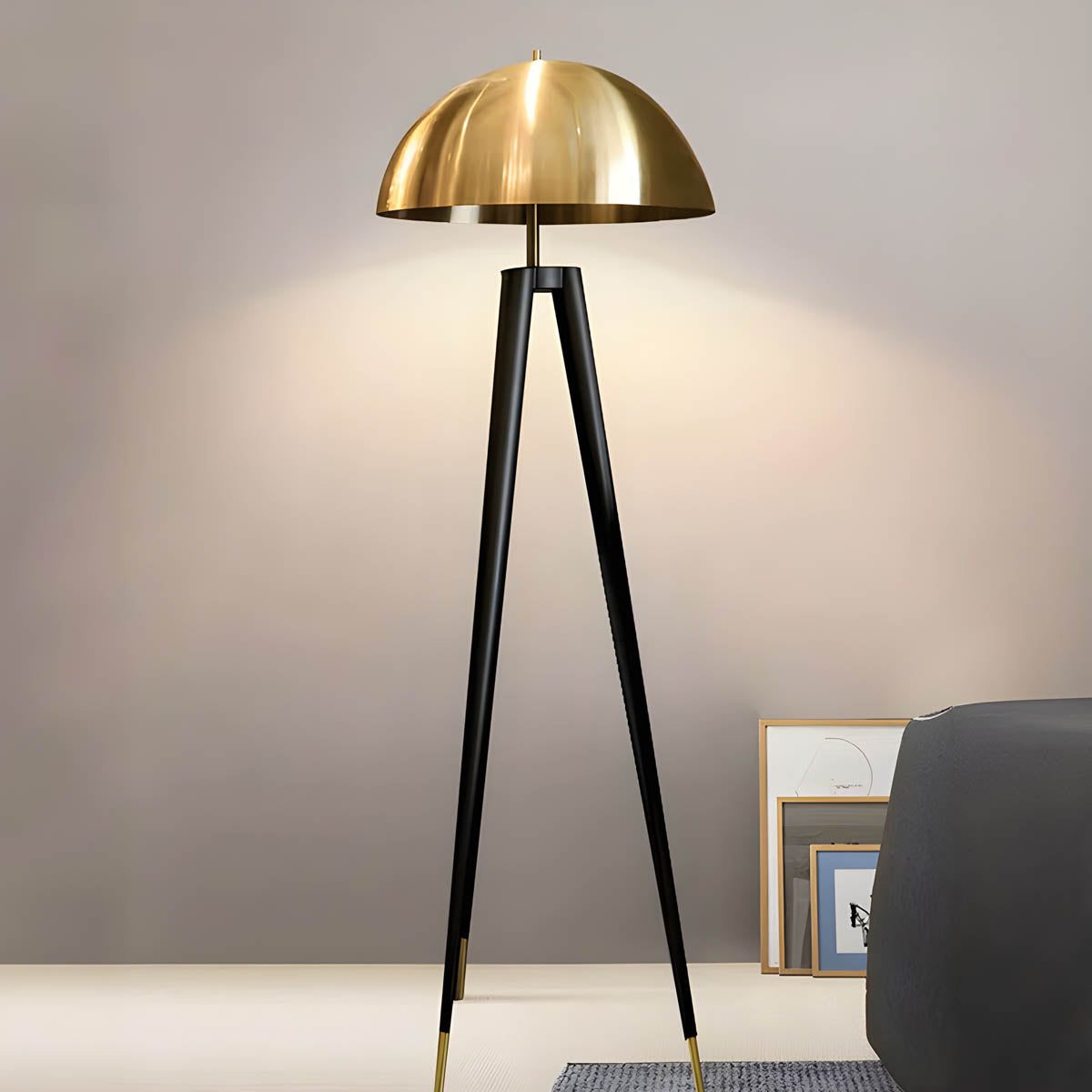 Hawick Beam Stainless Steel Dome Floor Lamp — gallery image 7