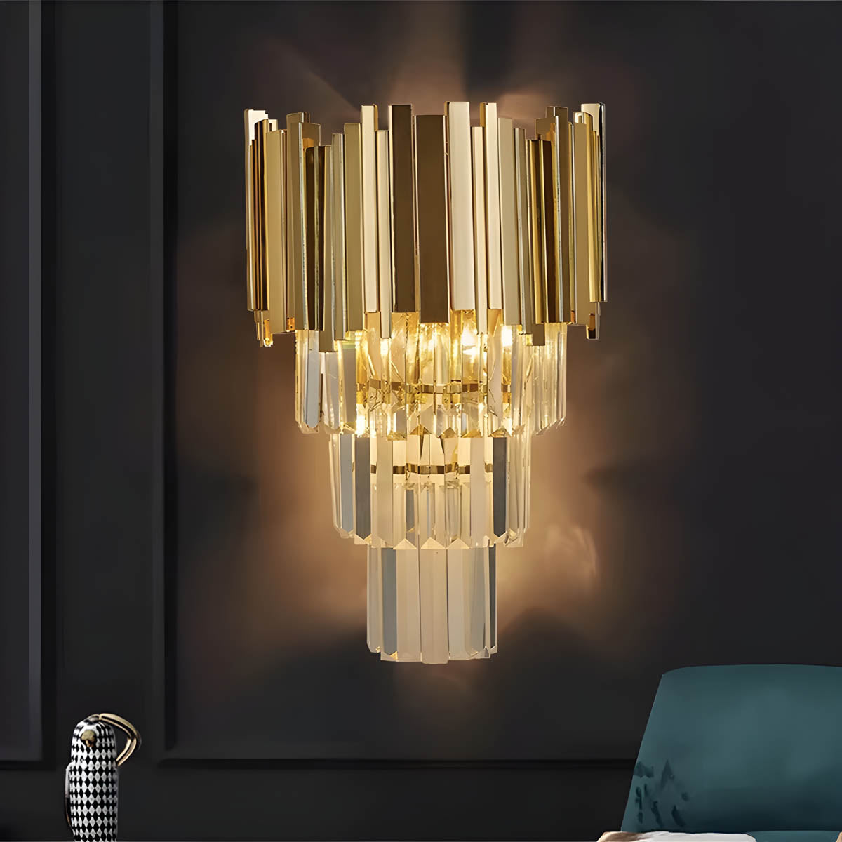 Waverley Beam Crystal Wall Sconce — gallery image 7