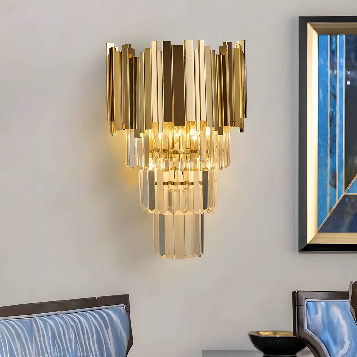Waverley Beam Crystal Wall Sconce — gallery image 5