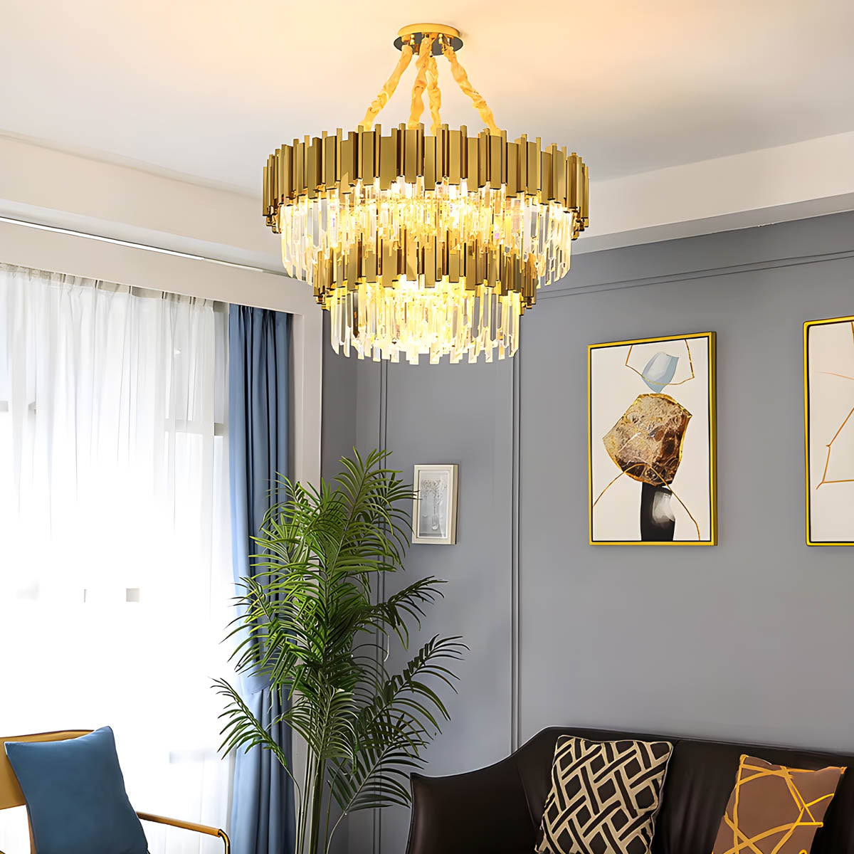 Elmwood Beam Crystal Chandelier — gallery image 5