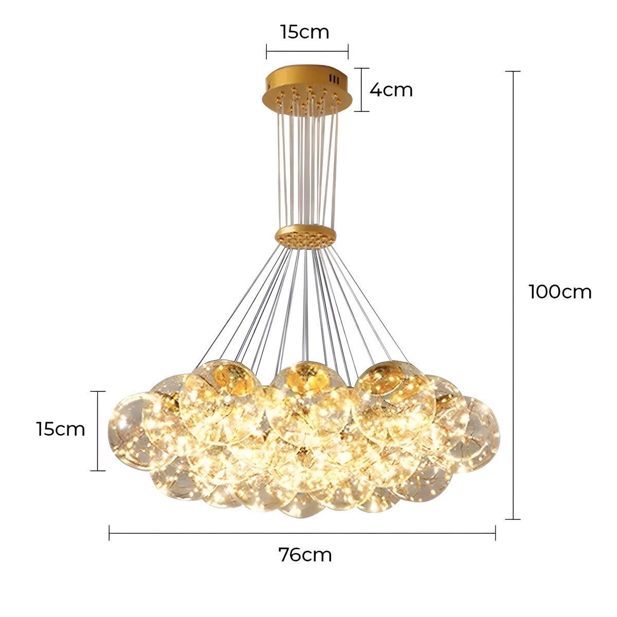Laurelwood Beam Glass Chandelier — gallery image 10