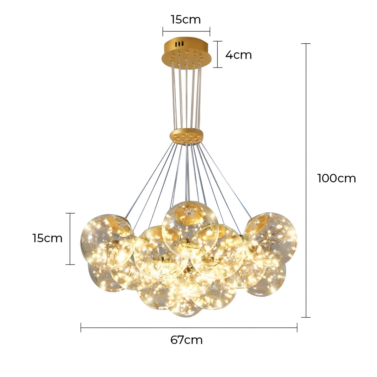 Laurelwood Beam Glass Chandelier — gallery image 9