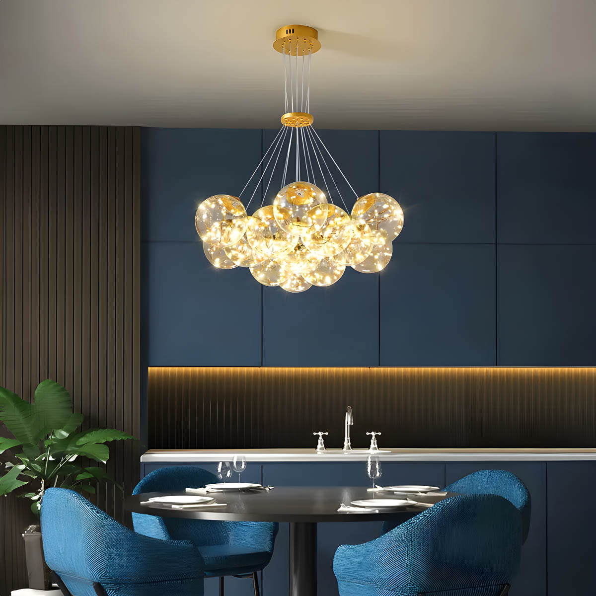 Laurelwood Beam Glass Chandelier — gallery image 3