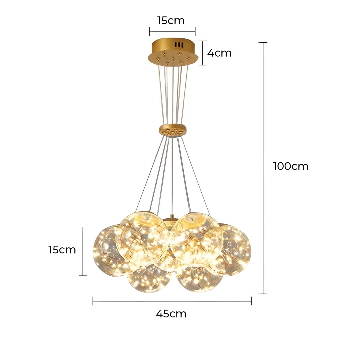 Laurelwood Beam Glass Chandelier — gallery image 8