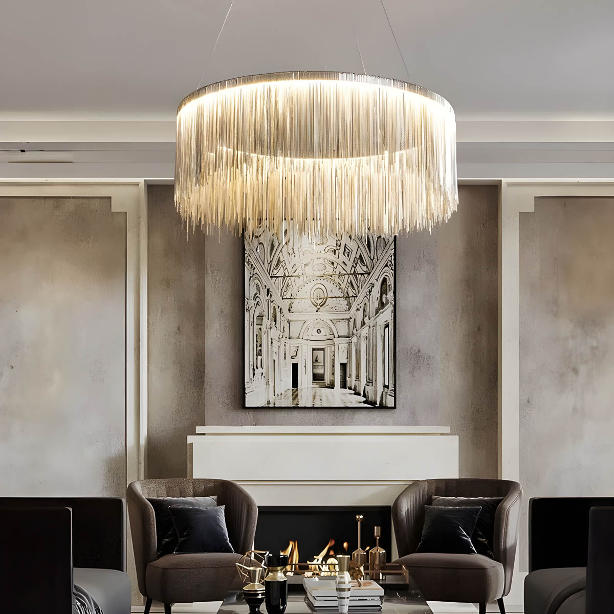 Kingsley Beam Aluminum Chandelier — gallery image 3