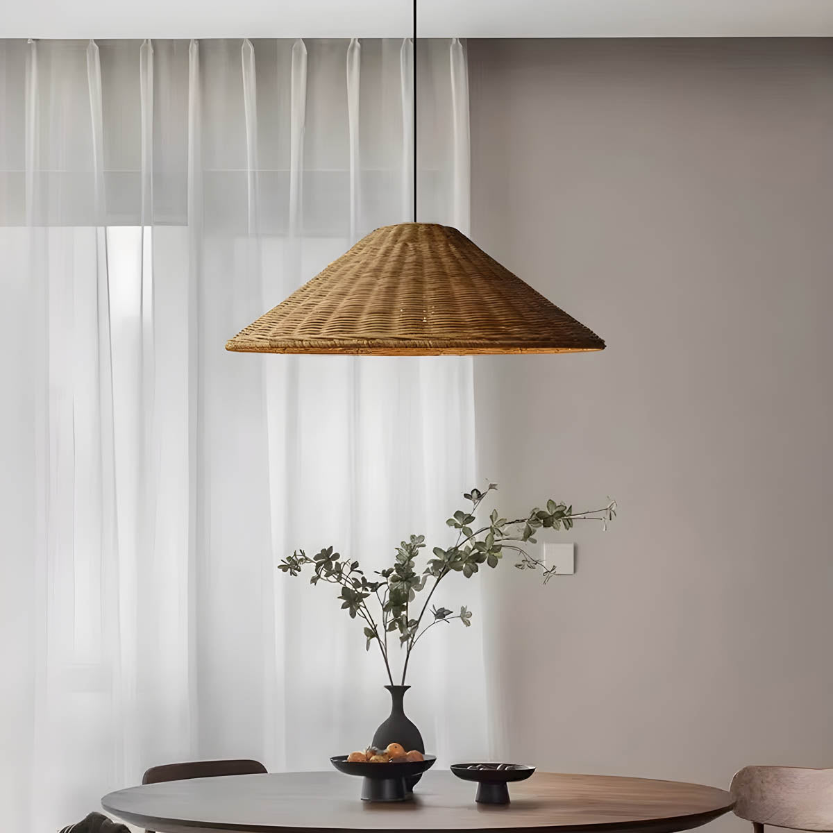 Riverton Beam Rattan Pendant Light — gallery image 2