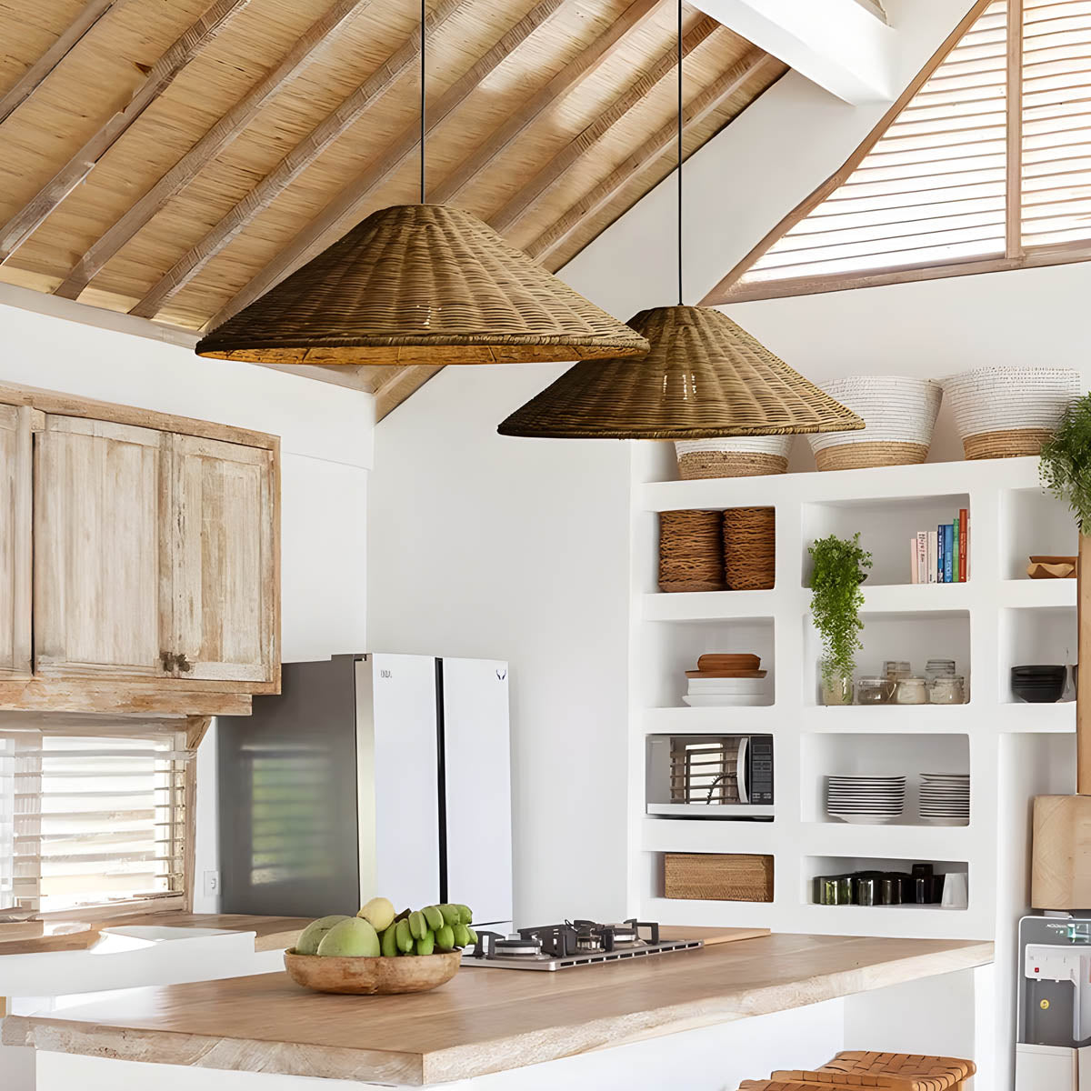 Riverton Beam Rattan Pendant Light — gallery image 6