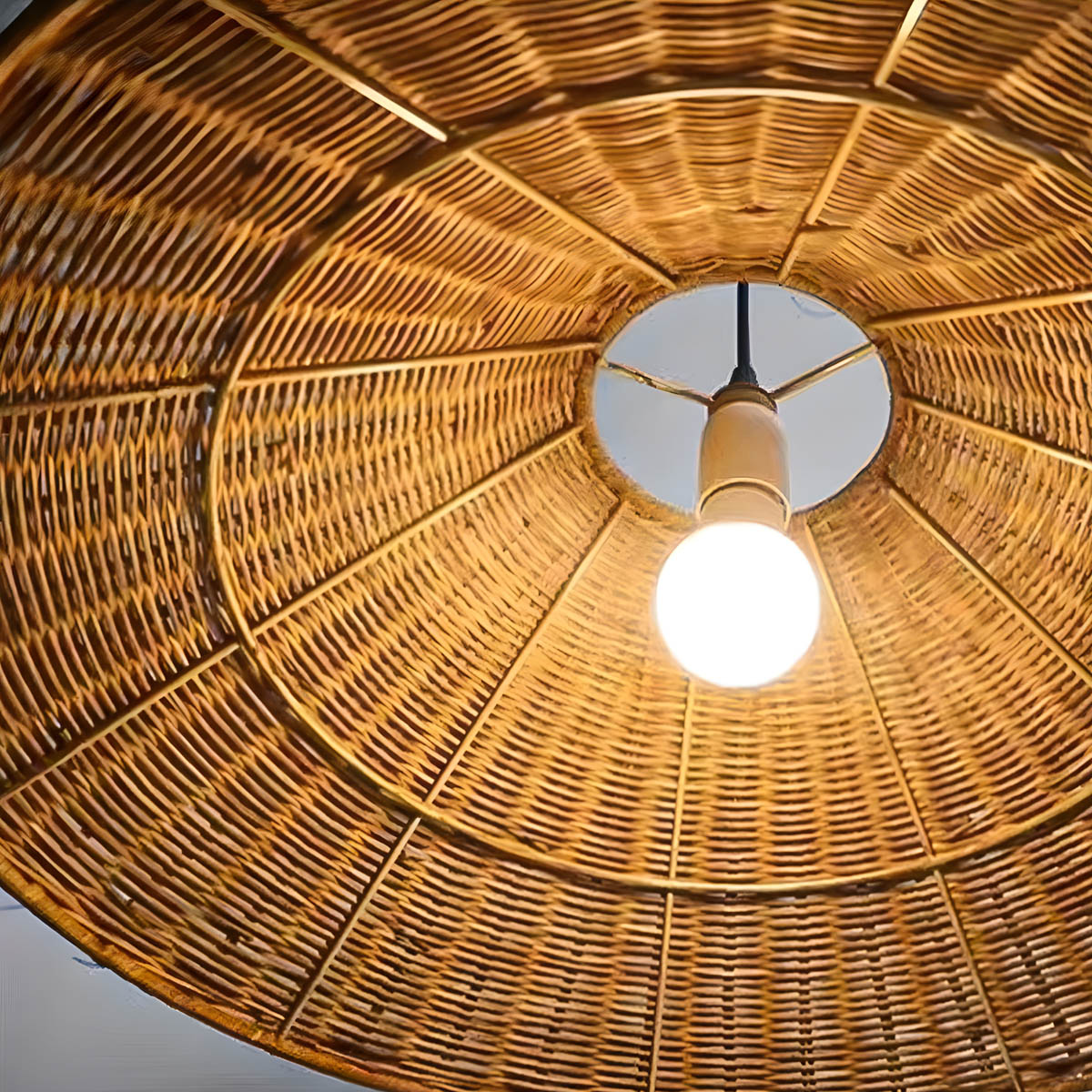 Riverton Beam Rattan Pendant Light — gallery image 11