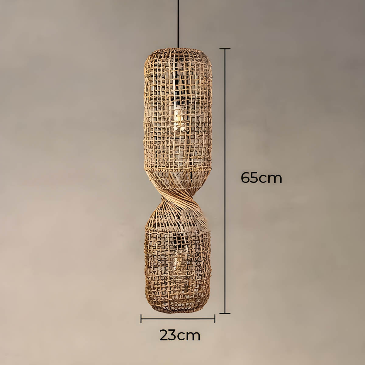 Fielding Beam Rattan Chandelier — gallery image 9