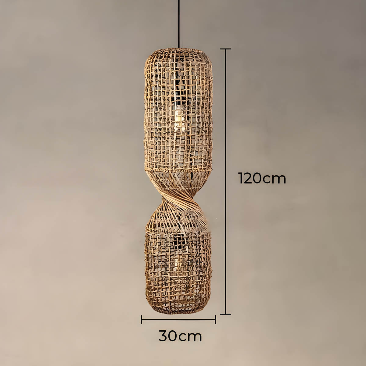 Fielding Beam Rattan Chandelier — gallery image 14