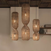 Fielding Beam Rattan Chandelier — gallery image 3