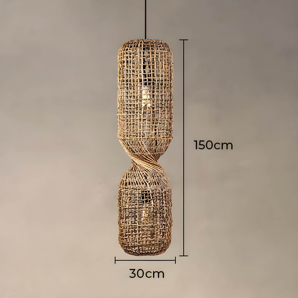 Fielding Beam Rattan Chandelier — gallery image 12