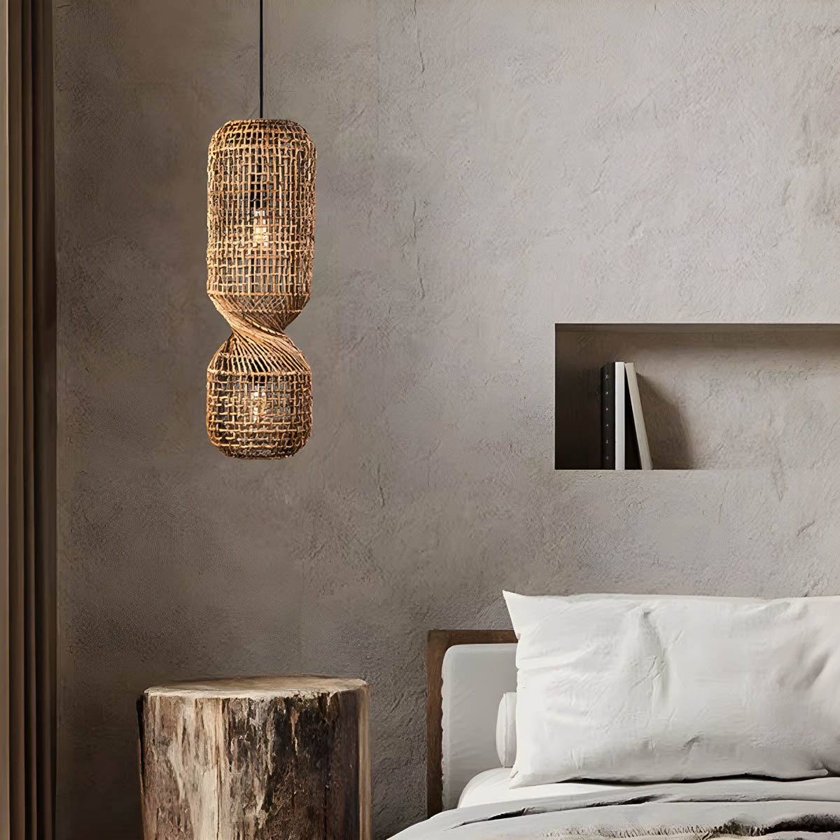 Fielding Beam Rattan Chandelier — gallery image 4