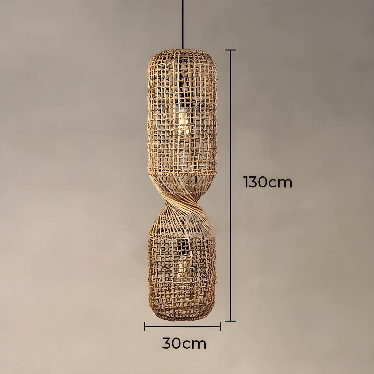 Fielding Beam Rattan Chandelier — gallery image 13