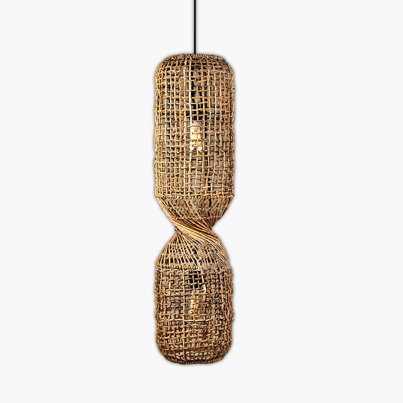 Fielding Beam Rattan Chandelier — gallery image 1