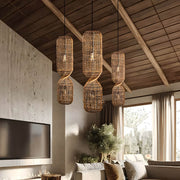 Fielding Beam Rattan Chandelier — gallery image 2