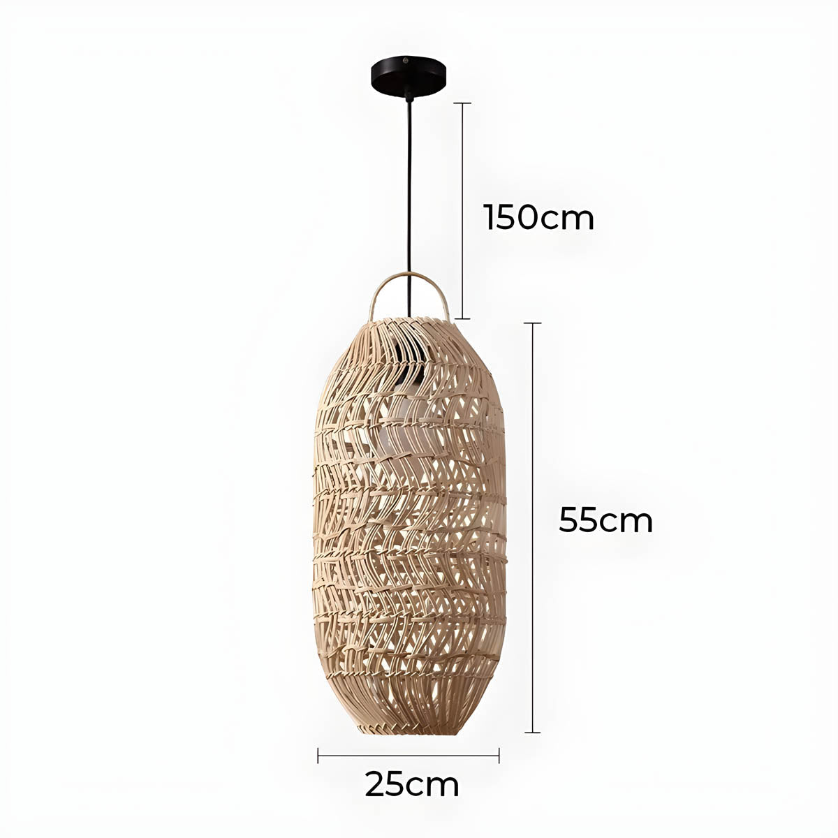 Brookfield Beam Rattan Chandelier — gallery image 29