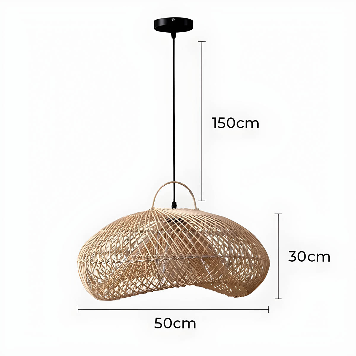 Brookfield Beam Rattan Chandelier — gallery image 17