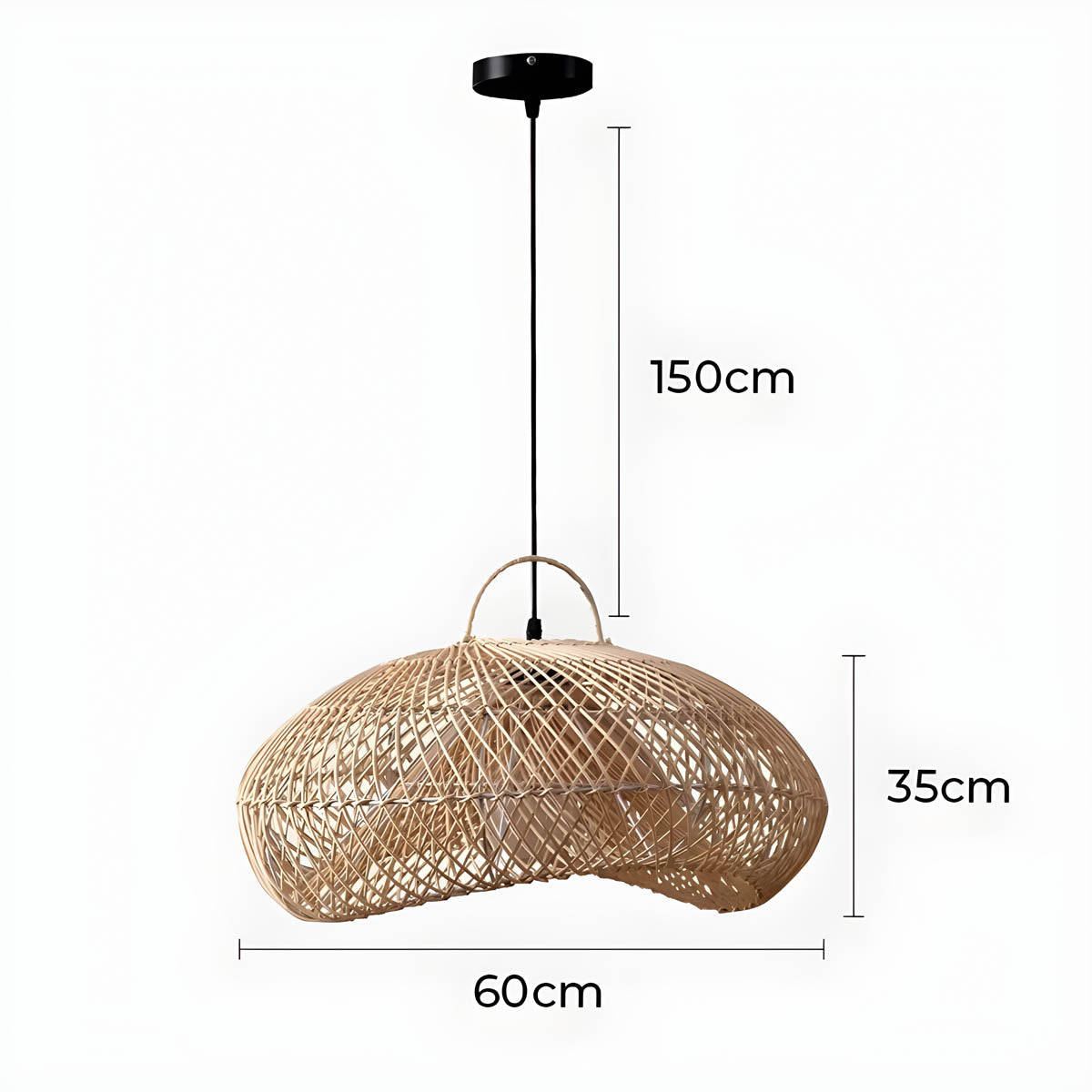 Brookfield Beam Rattan Chandelier — gallery image 18