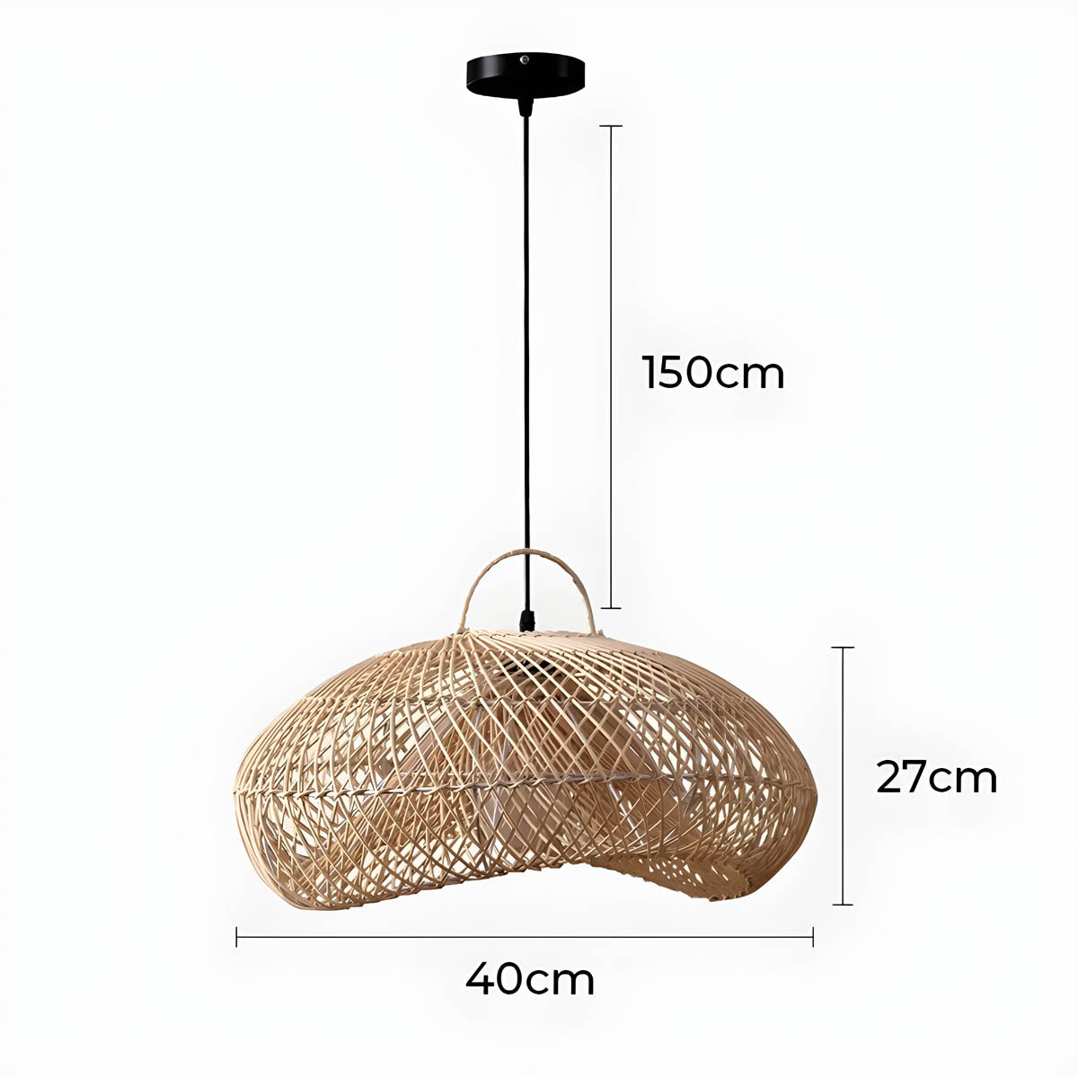 Brookfield Beam Rattan Chandelier — gallery image 16