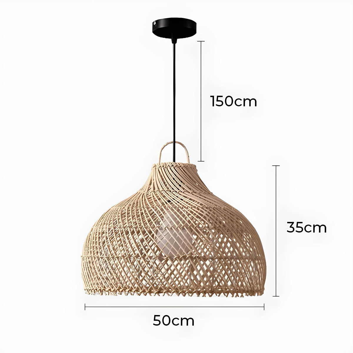 Brookfield Beam Rattan Chandelier — gallery image 23
