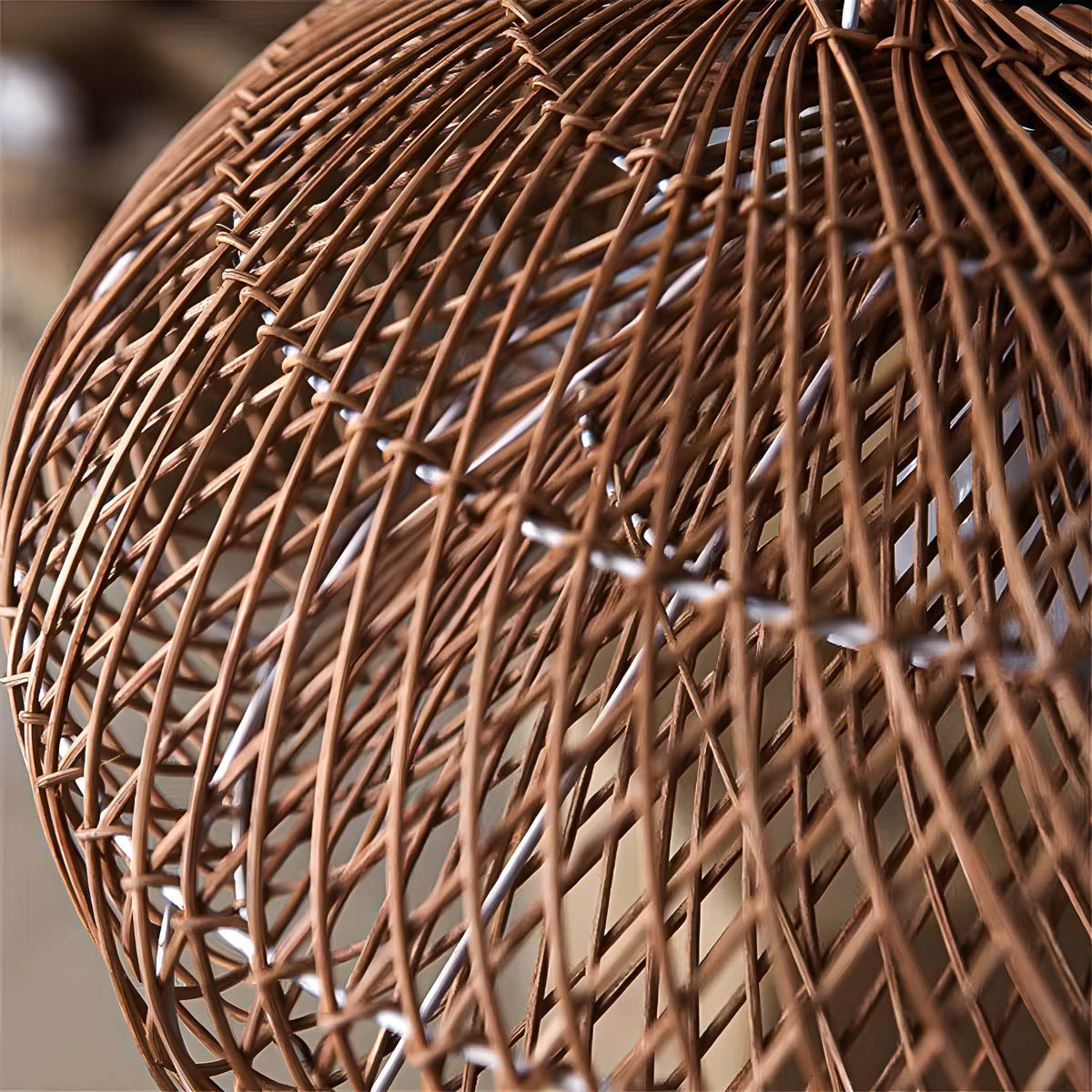 Brookfield Beam Rattan Chandelier — gallery image 14