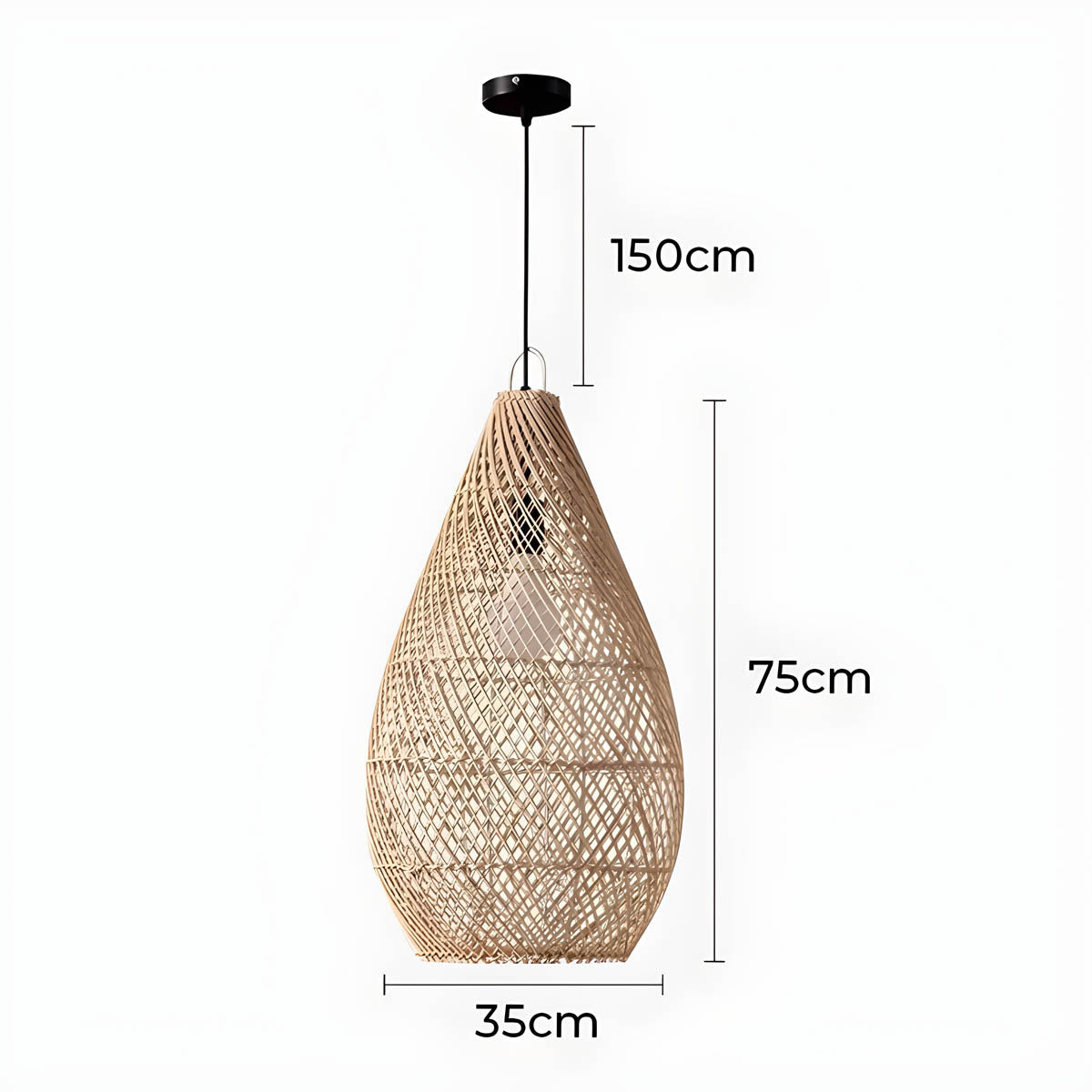 Brookfield Beam Rattan Chandelier — gallery image 32