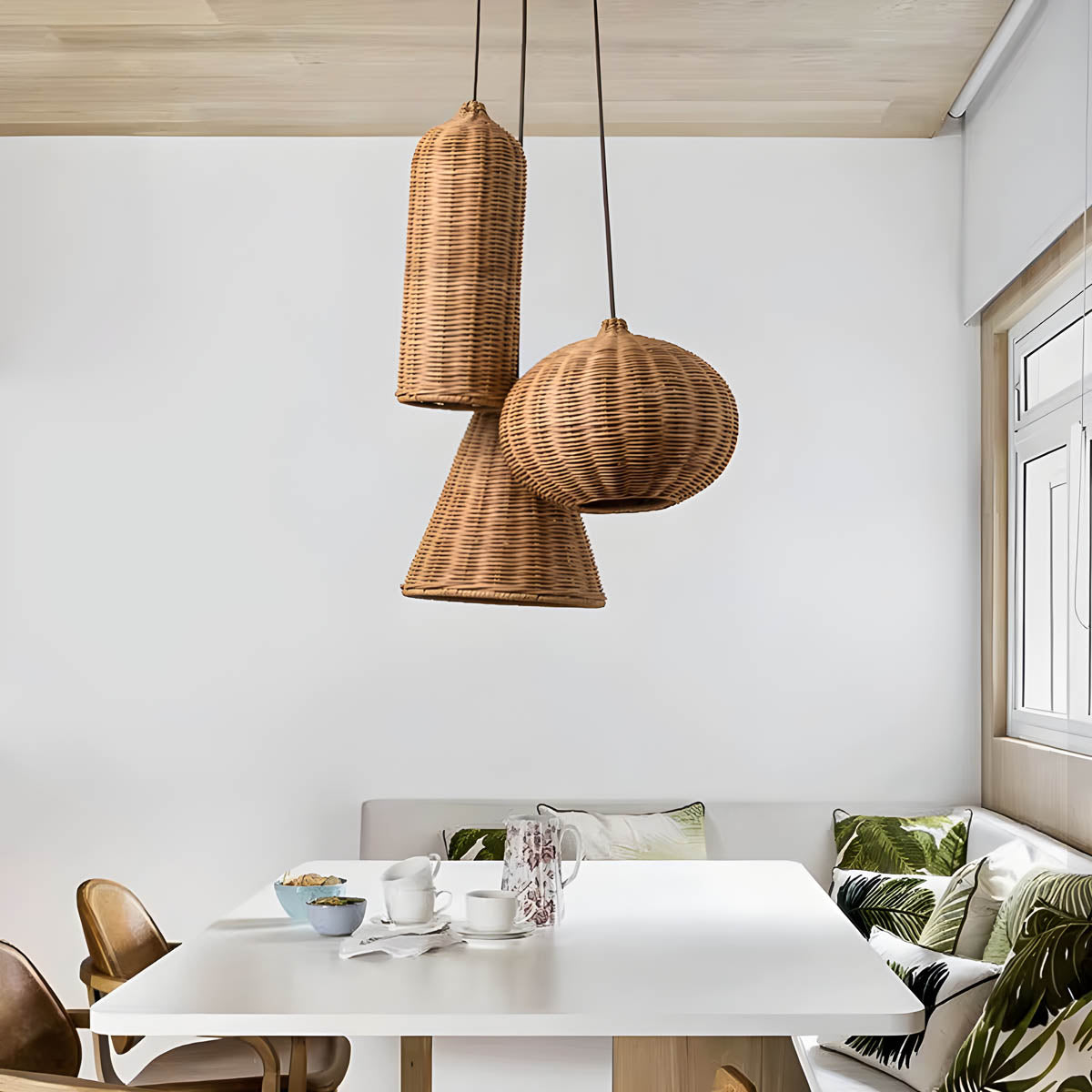 Wildwood Beam Rattan Chandelier — gallery image 9
