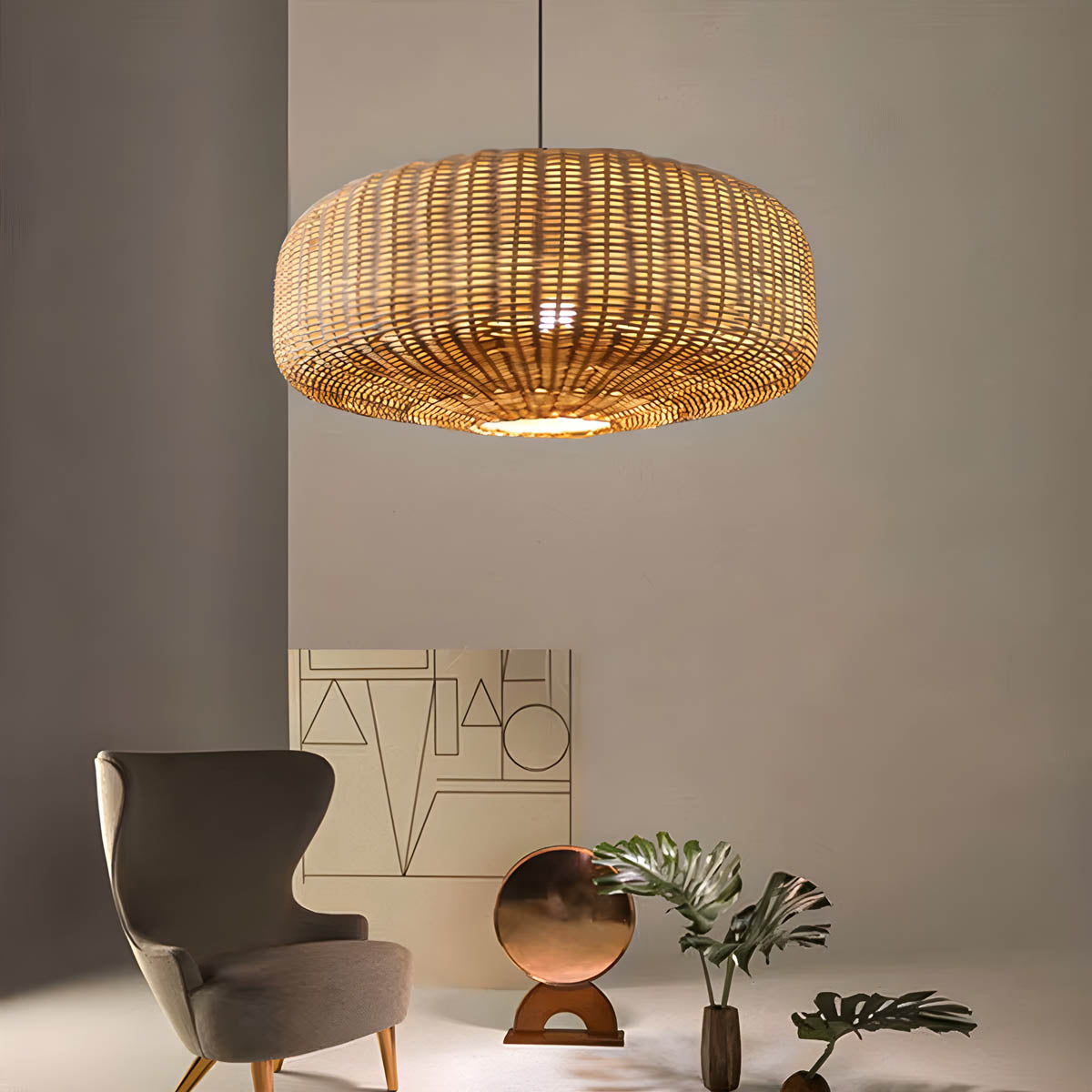 Wildwood Beam Rattan Chandelier — gallery image 8