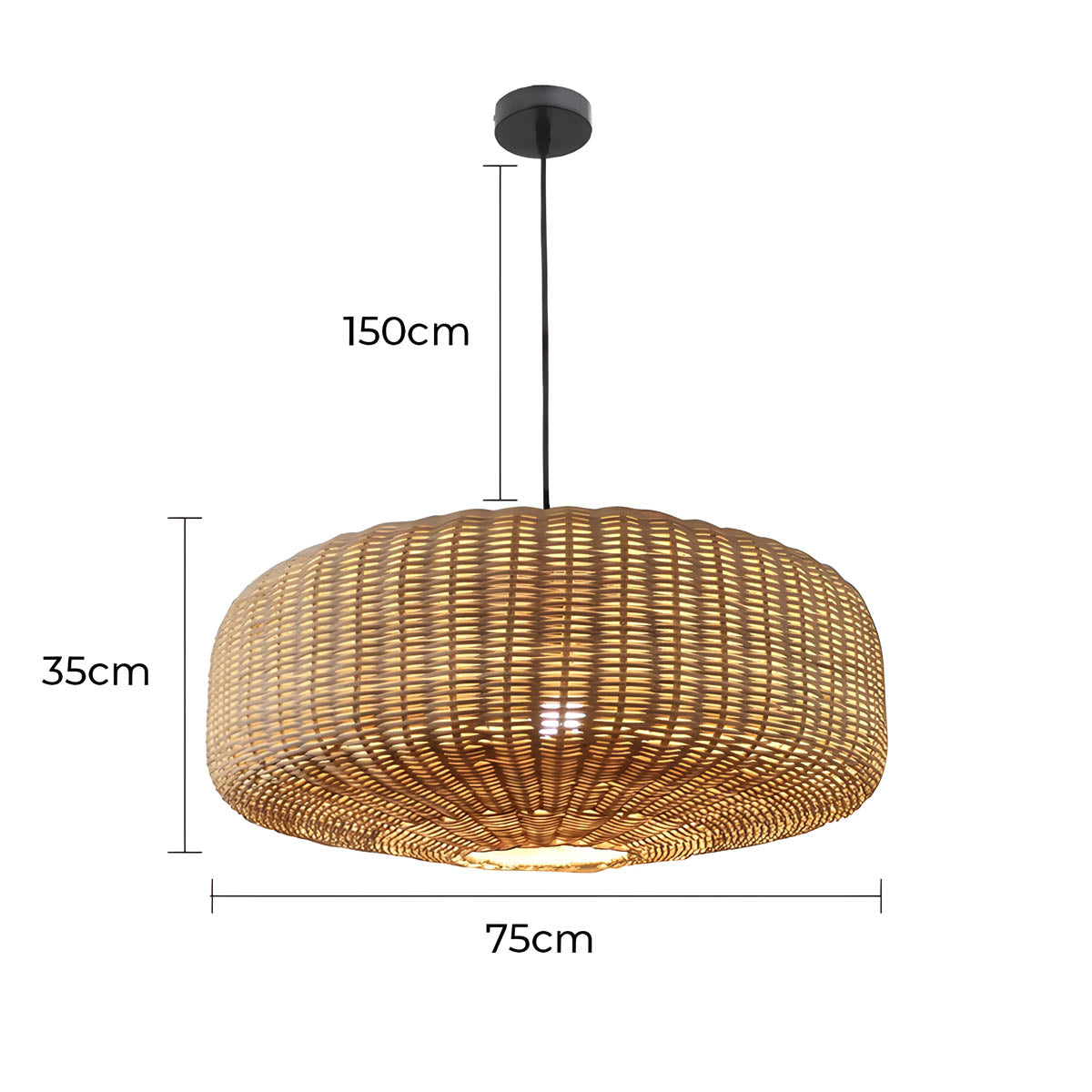 Wildwood Beam Rattan Chandelier — gallery image 17
