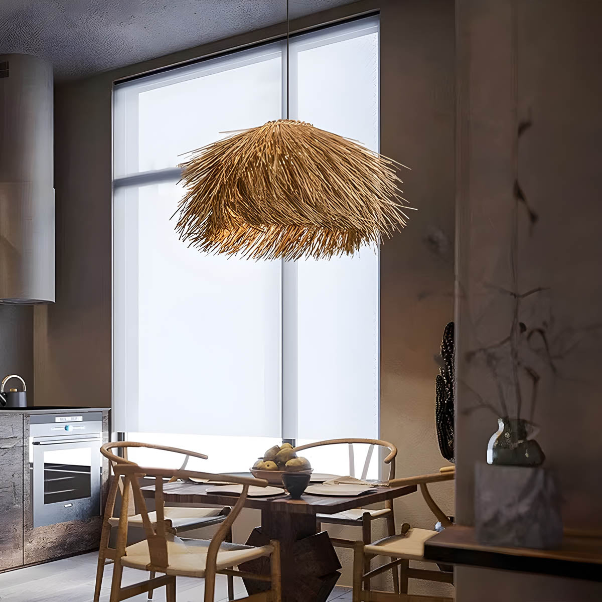 Eastmere Beam Rattan Pendant Light — gallery image 10
