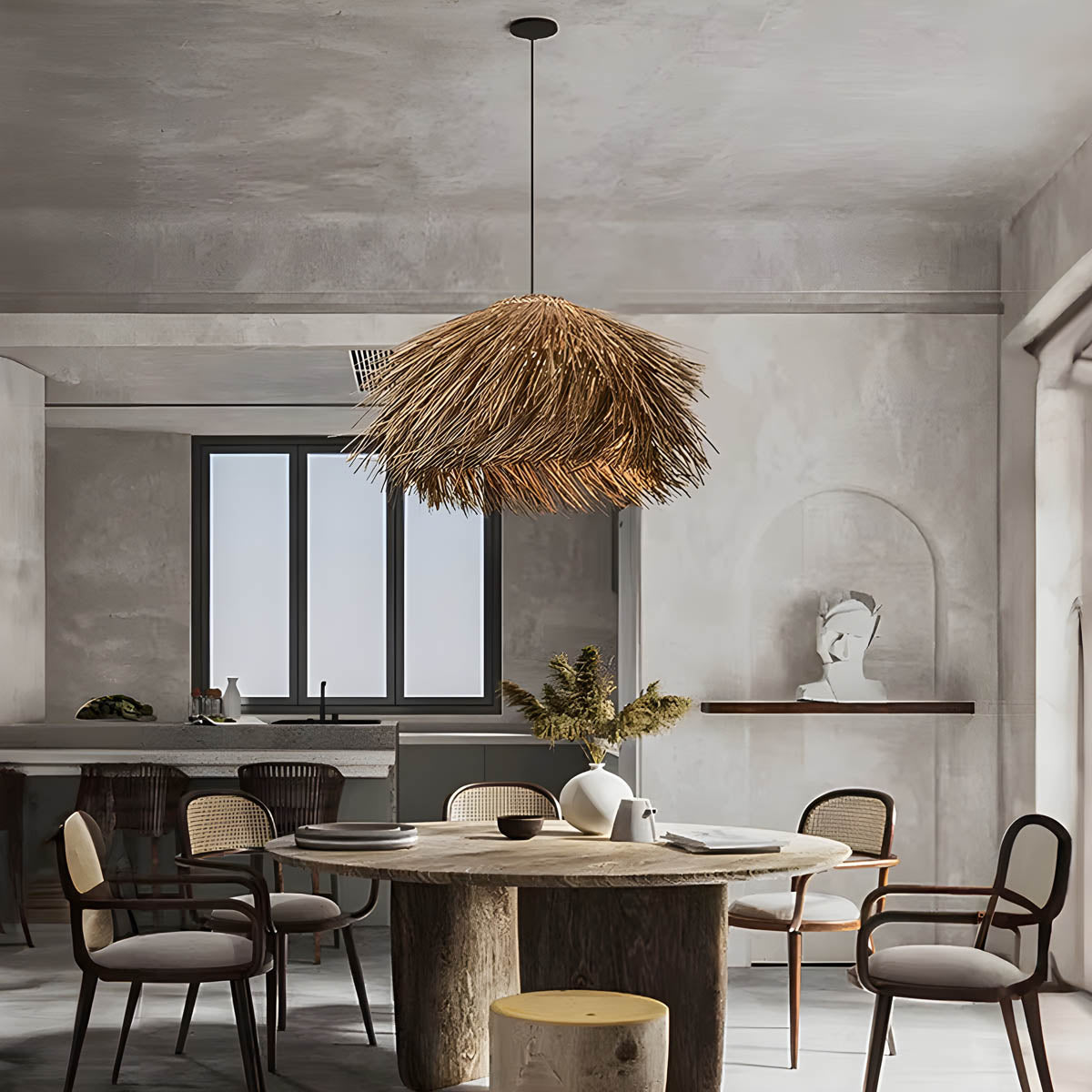 Eastmere Beam Rattan Pendant Light — gallery image 9