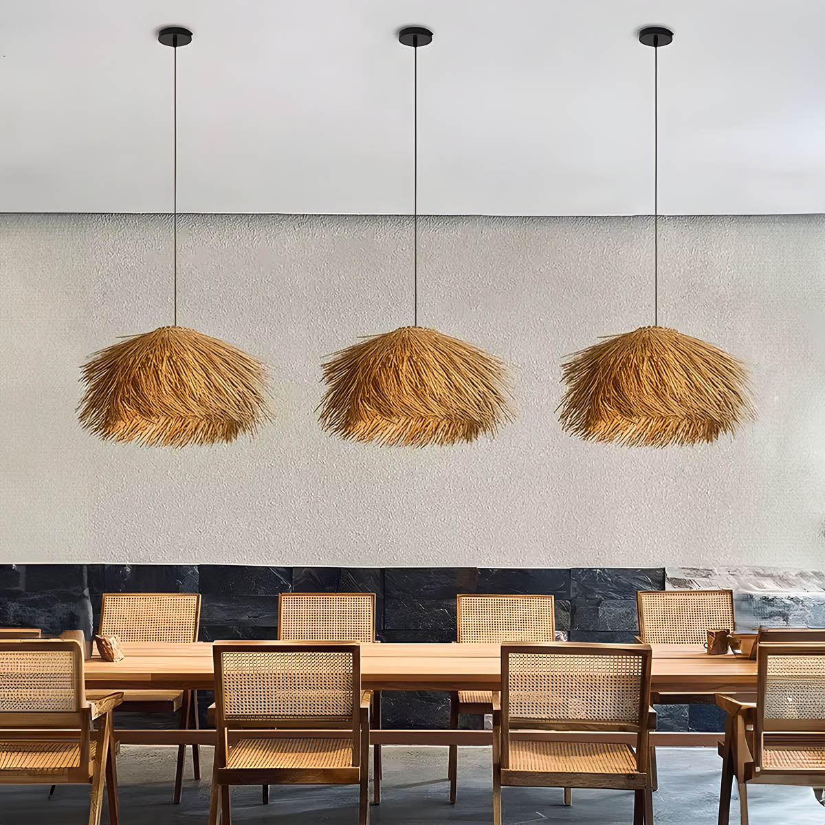 Eastmere Beam Rattan Pendant Light — gallery image 5