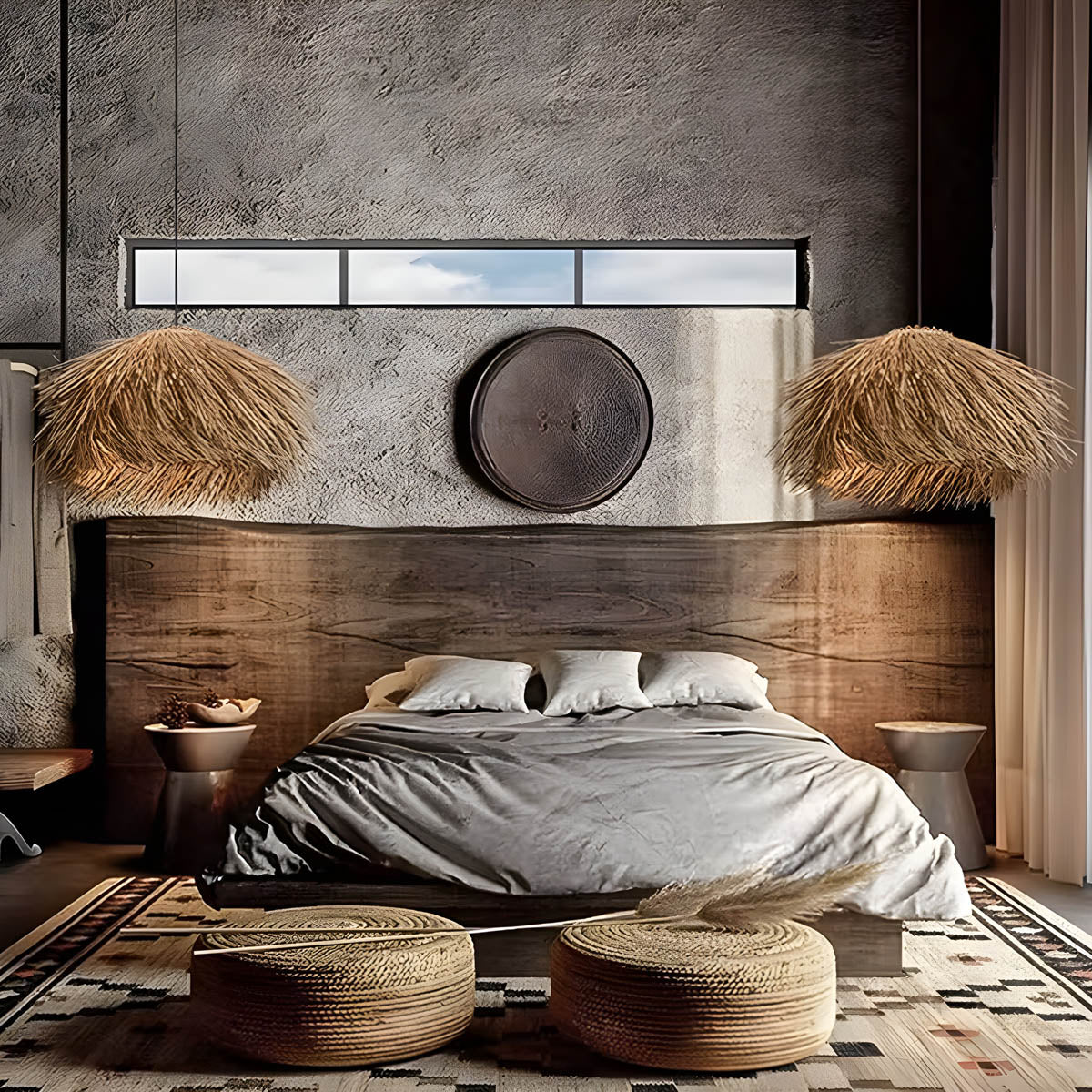Eastmere Beam Rattan Pendant Light — gallery image 8