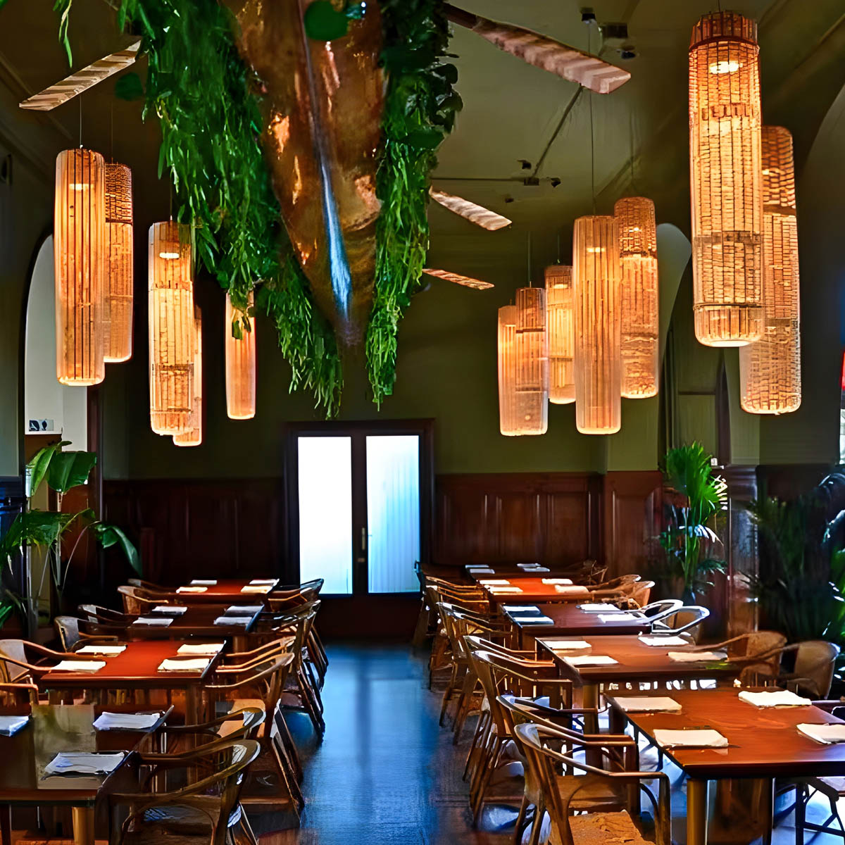 Westcott Beam Rattan Pendant Light — gallery image 6